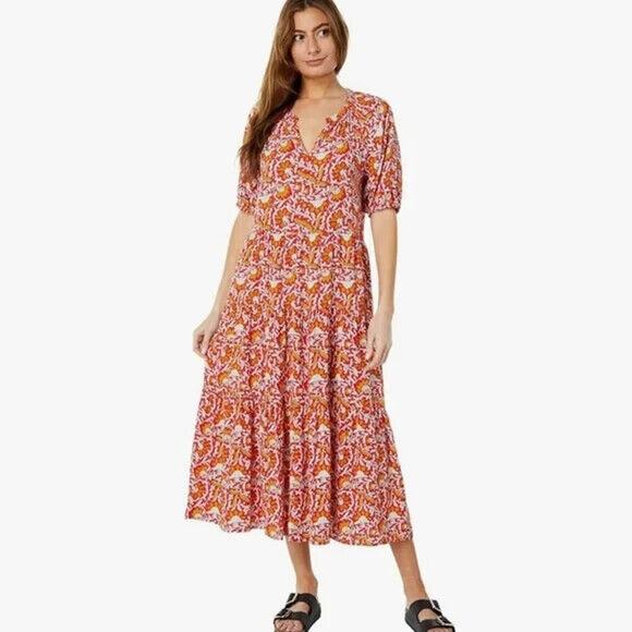 NEW Elliott Lauren Under The Tuscan Sun Gathered Tiered Maxi Dress Women's XL - Picture 1 of 9